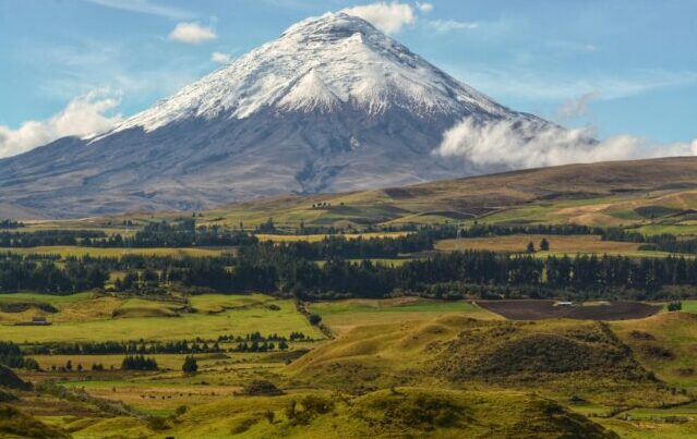 El Cotopaxi, con su cono perfecto y cumbre nevada, se alza majestuoso como uno de los volcanes activos más altos del mundo. Símbolo del Ecuador, domina el paisaje andino con elegancia y fuerza ancestral. Foto de Dave García.