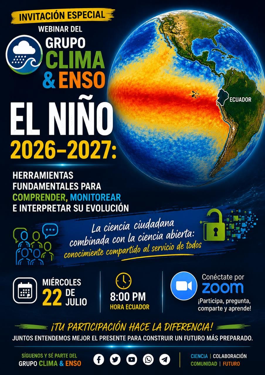 Patricio Tamariz impulsó esta convocatoria del Grupo Clima & ENSO, un espacio abierto de divulgación científica que reúne a especialistas y ciudadanos para comprender, monitorear e interpretar la evolución del fenómeno de El Niño.